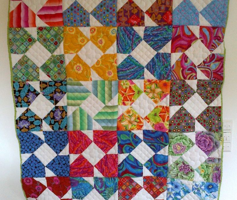 Patchworkdecke „Sommerwind“  ca. 136 x 160 cm