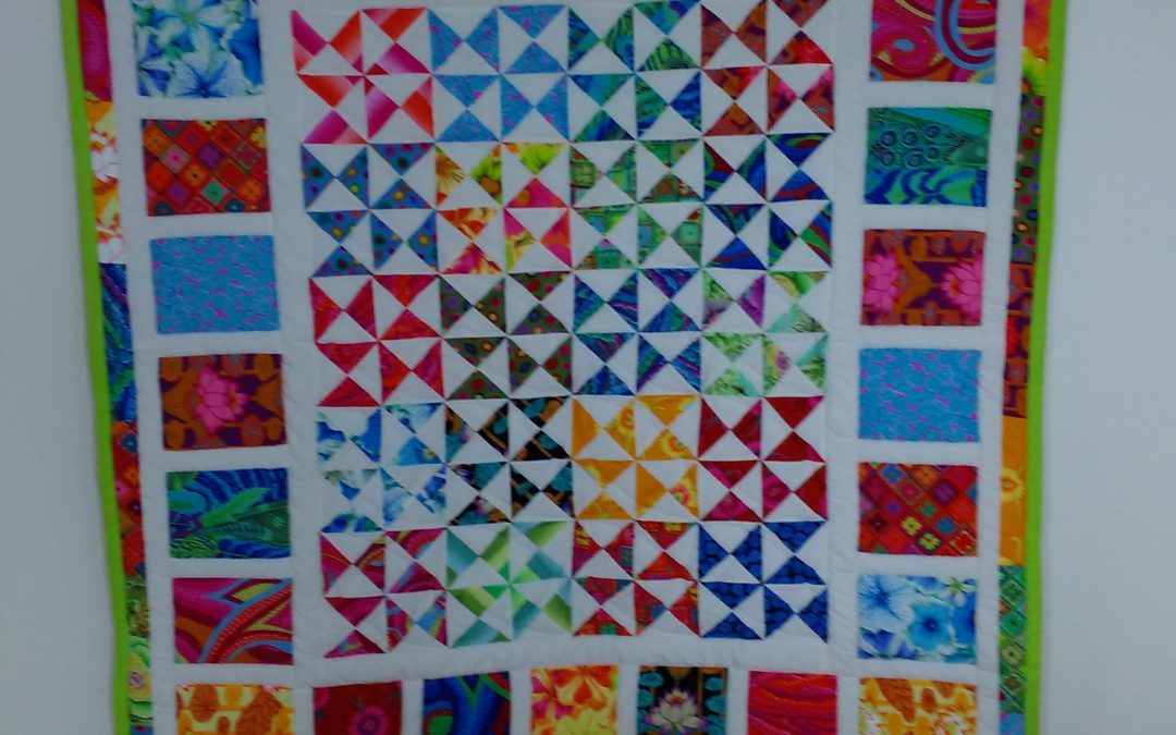 Patchworkdecke „Sommerblumen“  ca. 140 x 155 cm